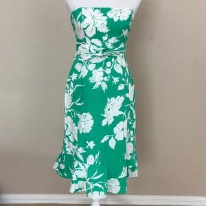 Anthropologie Elevenses strapless floral dress